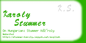 karoly stummer business card